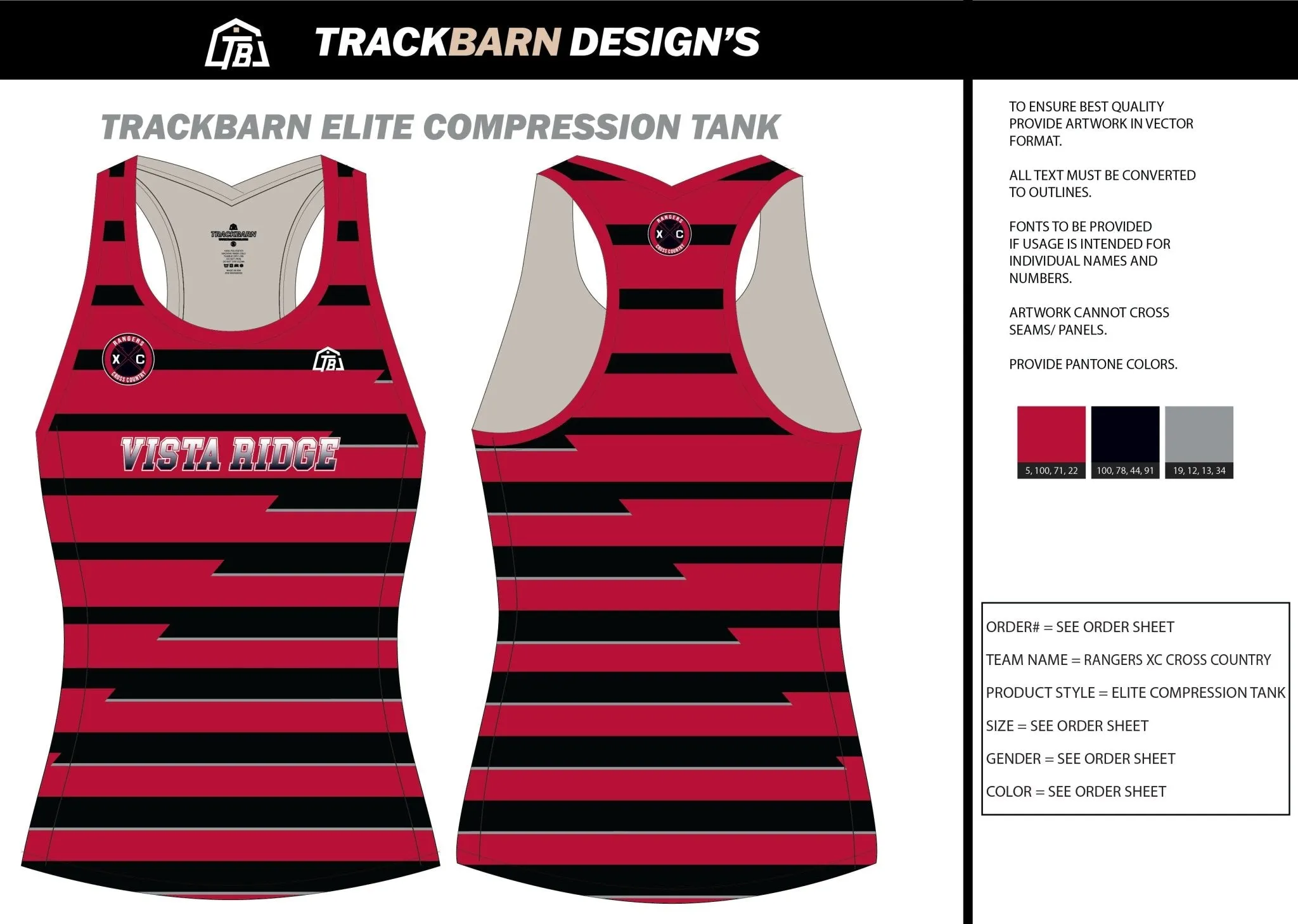 Vista-Ridge-Rangers Youth Compression Tank