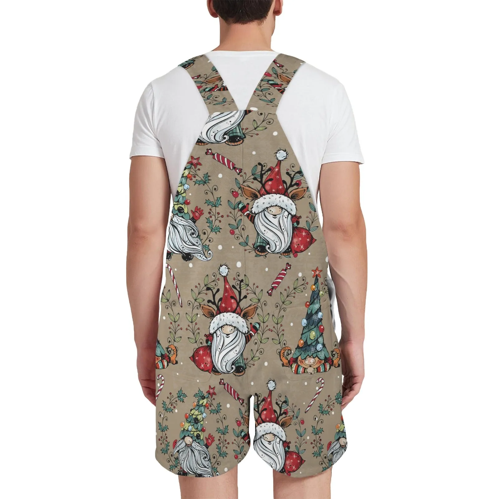 Whimsical Christmas Wreaths Emerson Easy-Wear Jumpsuit Unisex Shorts Suspender Jumpsuit