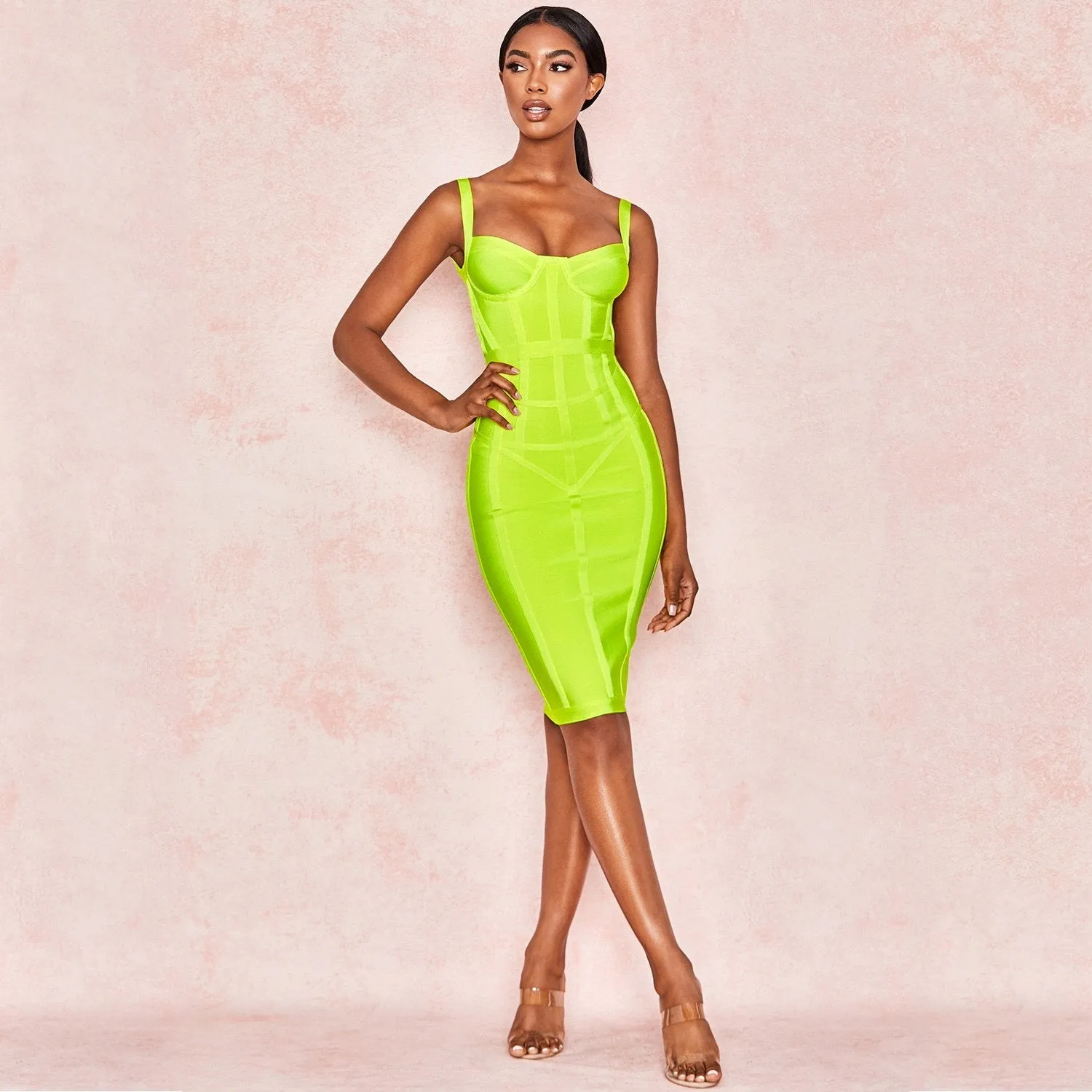 Winnal Womens Rayon Bandage Bodycon Party Dress Green