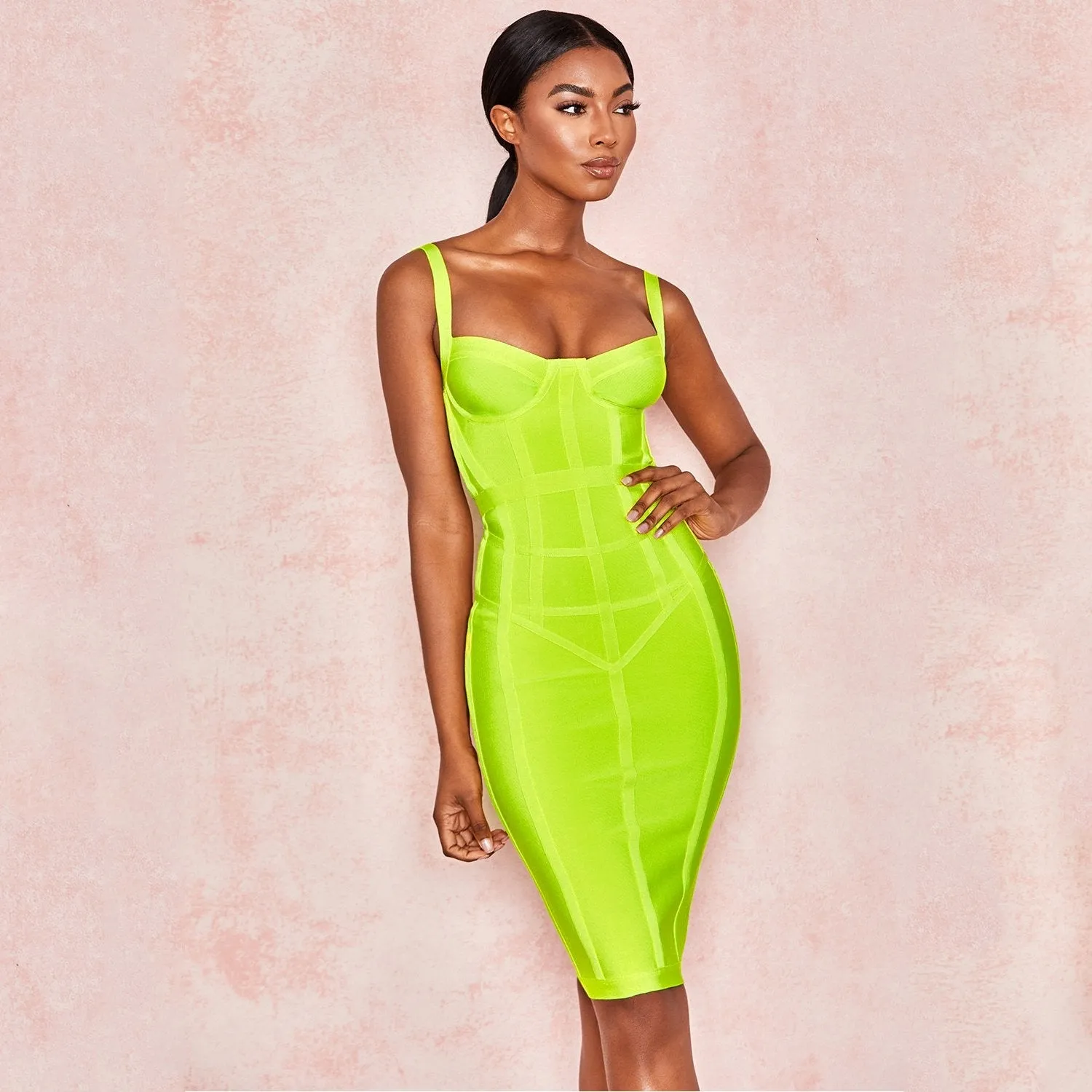 Winnal Womens Rayon Bandage Bodycon Party Dress Green