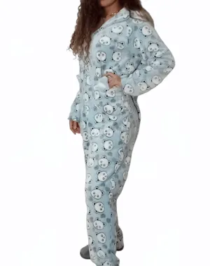 Women Pajama Jumpsuit (1-piece) - shapes - Blue