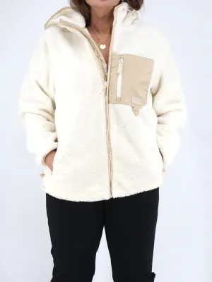 Women's Sherpa Jacket,Off White