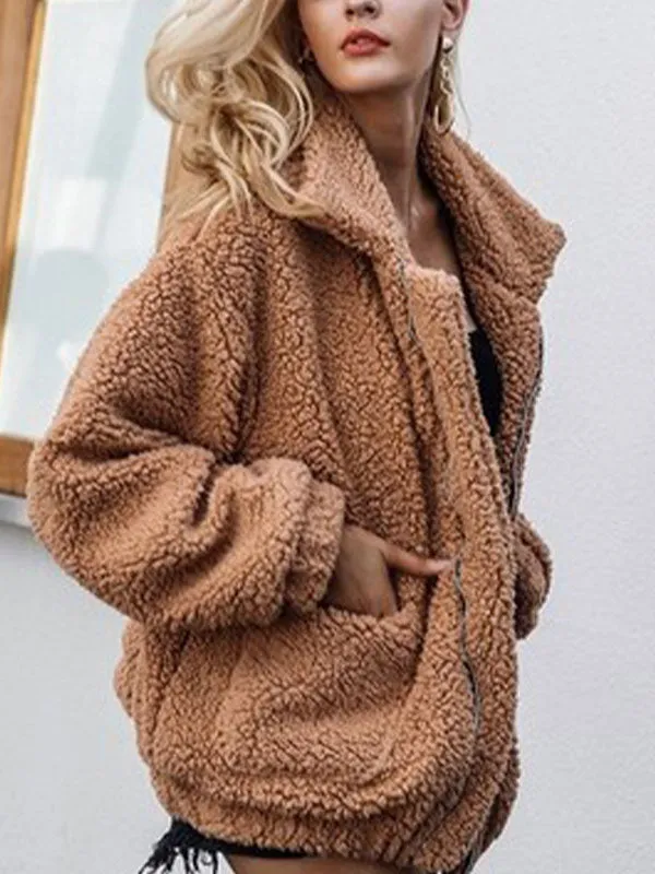 Zipper Longline Sherpa Jacket